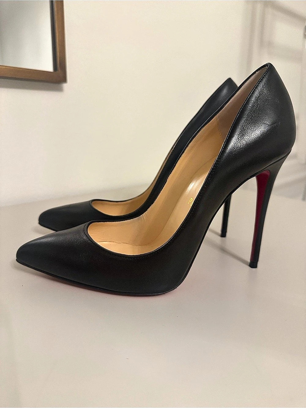 Christian Louboutin Kate 100 Black Leather Pumps